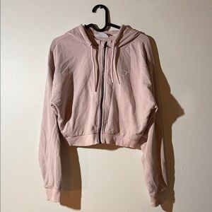 Pink Cropped Gymshark Hoodie